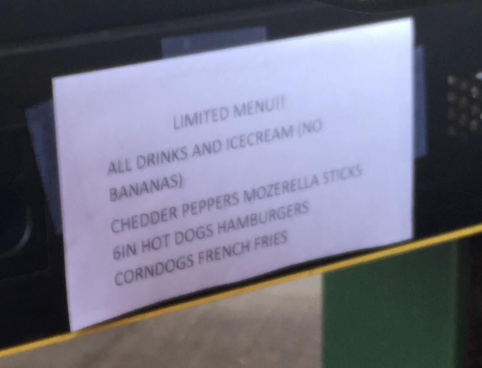 Sonic limited menu