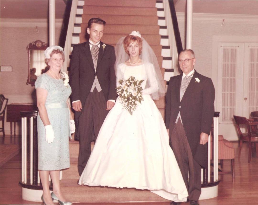 Mary Tagg Sawyer, Paul Hallet, Sandra Sawyer Hallet, and Roland Sawyer