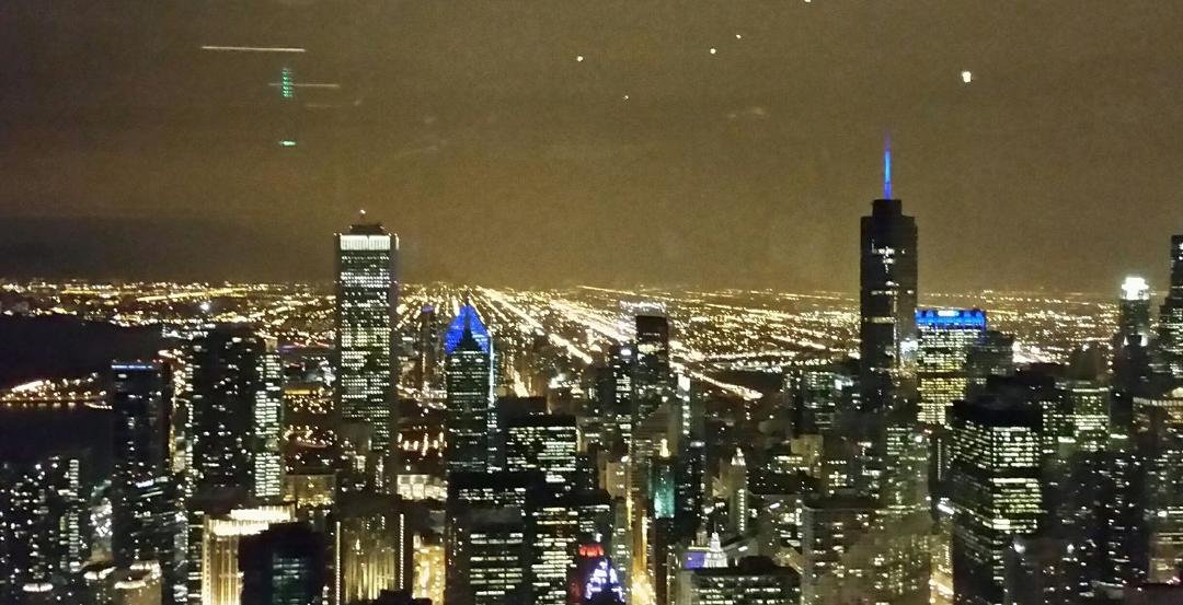 Night views if Chicago from the 360.