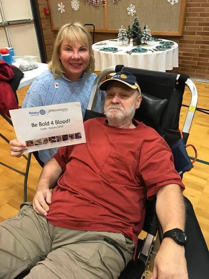 Happy to donate blood every time I’m eligible…This time with fellow Rotary Past District Governor, Cathy Gibson…another regular donor!