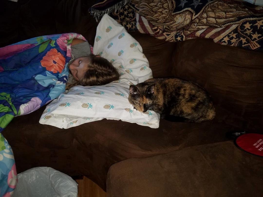 Gracie keeping Lainey company