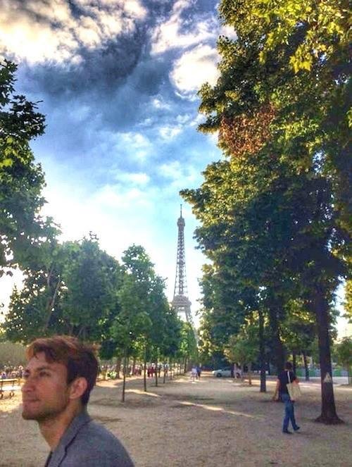 Steven hanging out near Eiffel Tower.