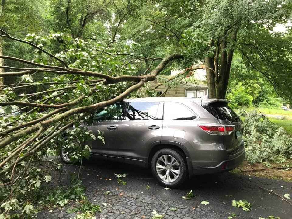 Micro burst through Monroe. No one inside.