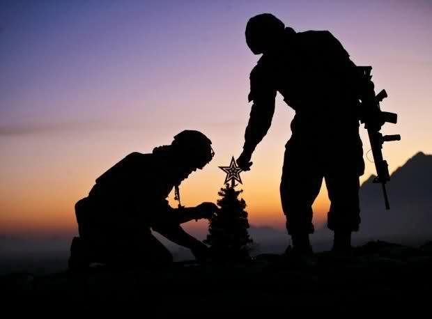 Military Christmas 2019.
A Soldier's Christmas Poem
Pls read complete story.
The embers glowed softly, and in their dim light,
I gazed round the room and I cherished the sight.
My wife was asleep, her head on my chest,
my
