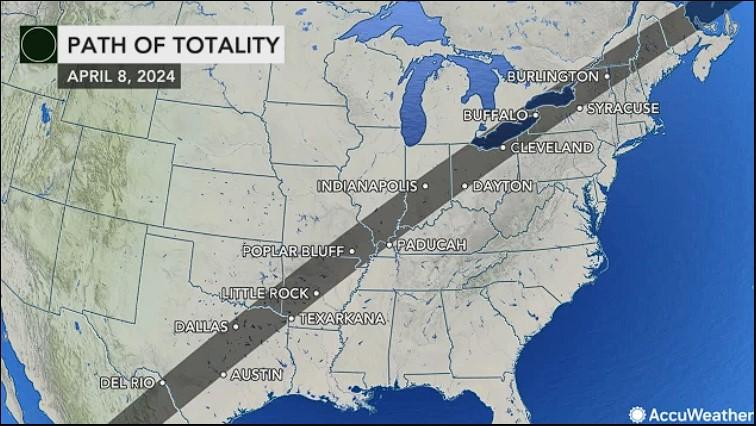 Total Solar eclipse April 2024 last in the US for 2 decades.