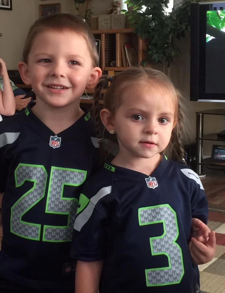 The grandkids. Go Hawks!!