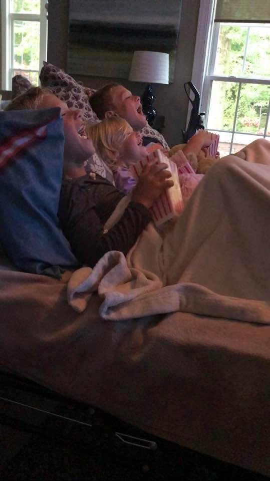 Such fun. Movie night watching Boss Baby.