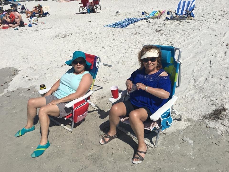 At the beach with my Honey Linda, her Sister Doris and Doris’s Fiancé Art just emoting! Here’s our two beach bunnies at play!