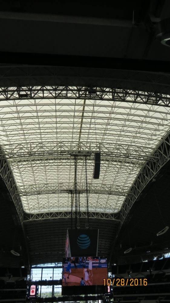 the ceiling it opens. its like walking on a trampoline. "all though they didnt let us"