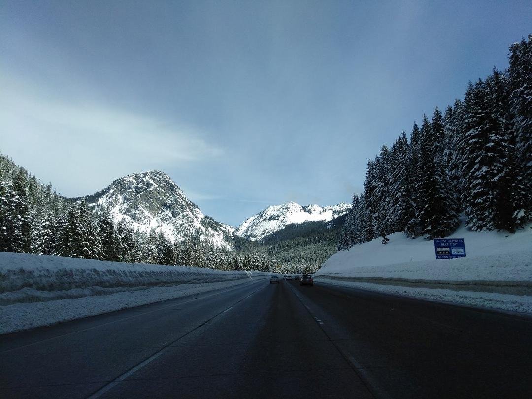 A scene on Highway I-90 on the mountain pass coming back from Seattle with Lisa a few weeks ago.