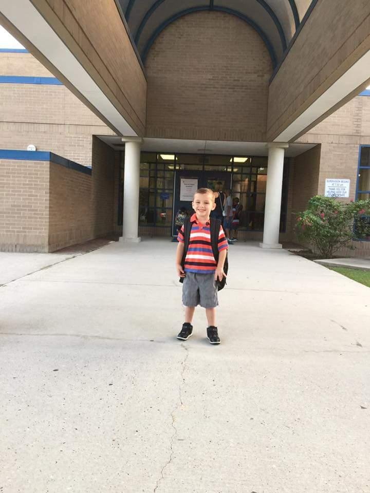 My grandson's lil Roy's frist day of school! Have a great day precious!!