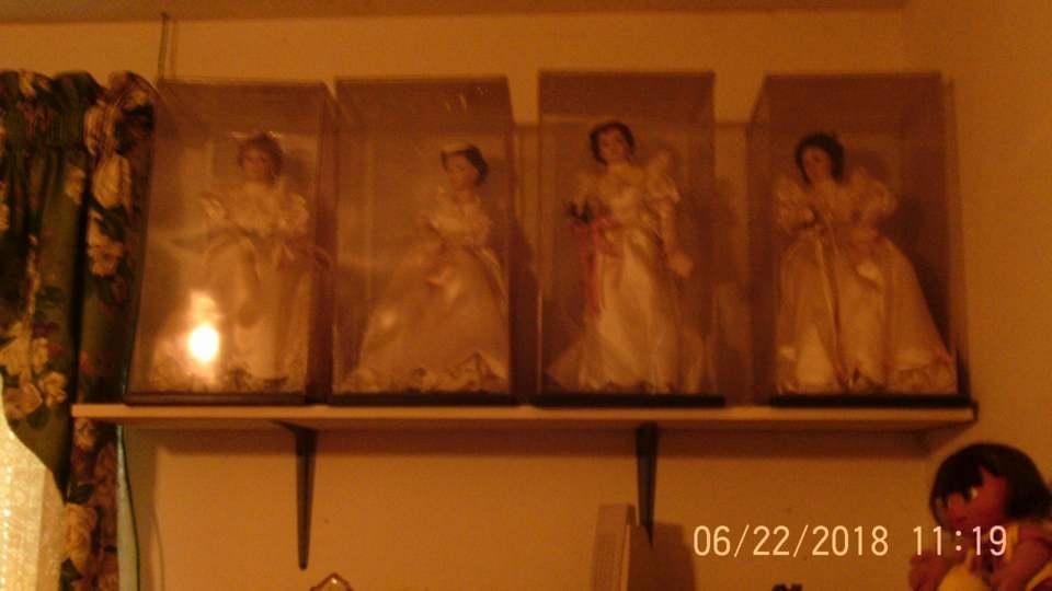 FOR SALE 4 BRIDE DOLLS FROM THE PAST 150.00 EACH OR ALL 4 FOR 500.00 CALL 9108181171 FOR MORE INFO