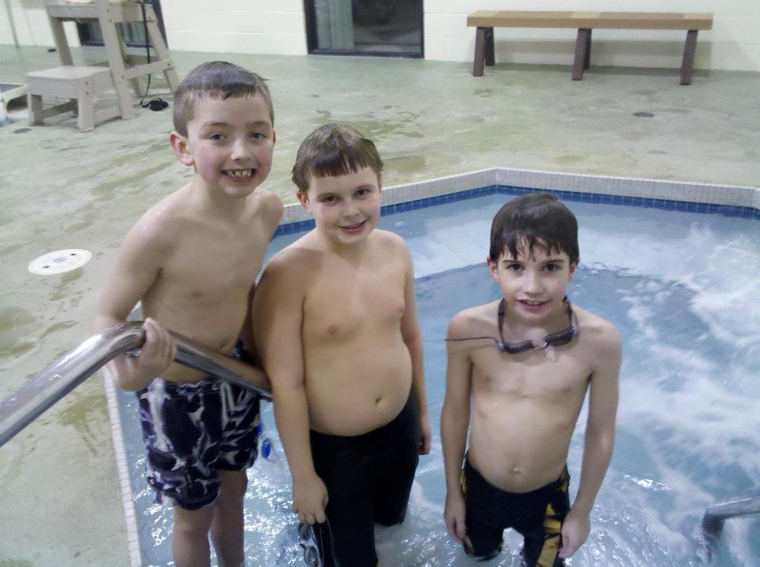 Ryan (on right) is one of 3 boys in Forest City who qualified for the 8 & under Boys State Swim Team Meet in Marshalltown Sunday, March 6. Good Luck Ry.