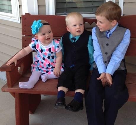 Grandkids dressed in their Easter finery