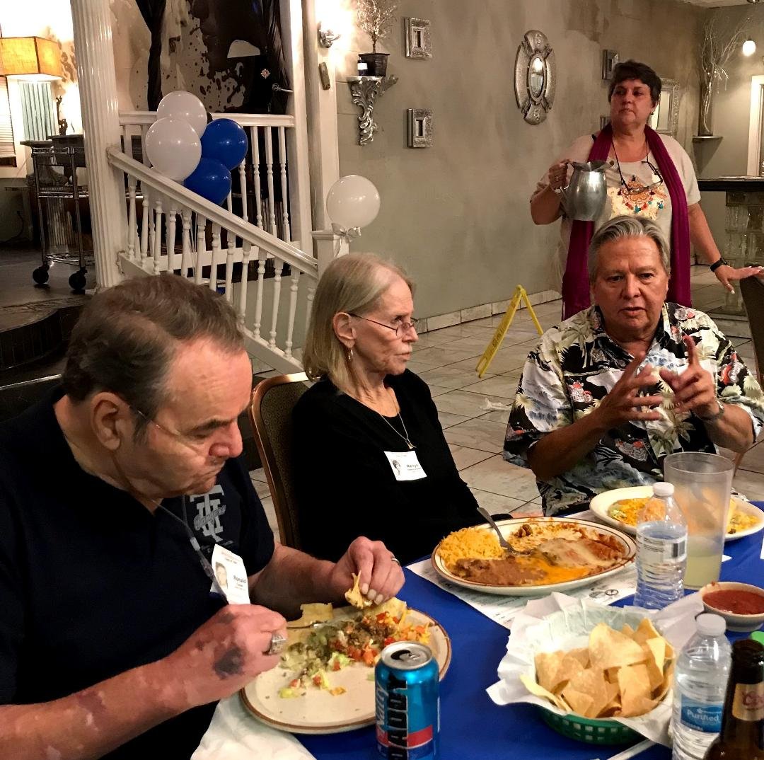 Marilyn Daniel (Hawkins) at her first Class Reunion. And Ron Tucker was there by the grace of God.