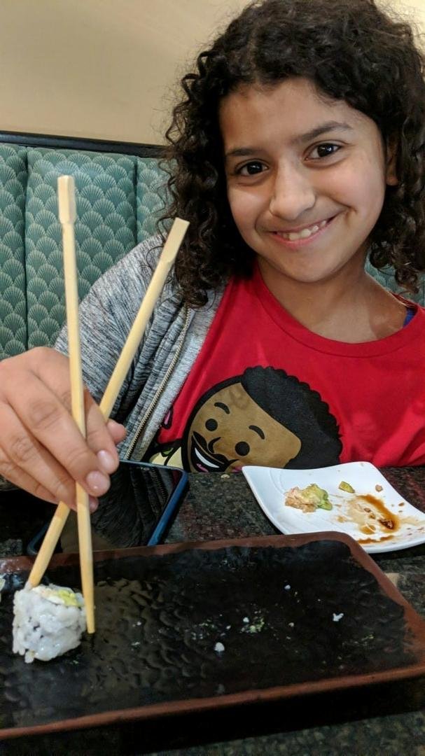 Eating sushi with my youngest and then off to see The Wizard of Oz with Josephine Donnally as the Wicked Witch