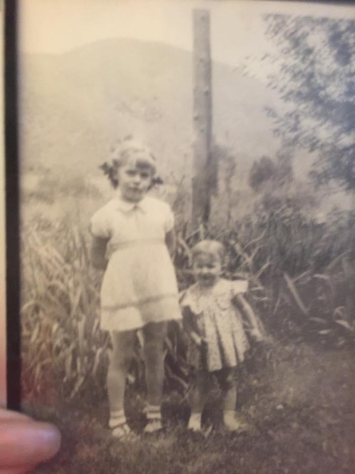 We must have been beautiful very beautiful babies ......Carol Carol Shockley Cash and Sandra Motley Wrightson in Grandma/Grandpa Ward's front yard in Rhye Creek.