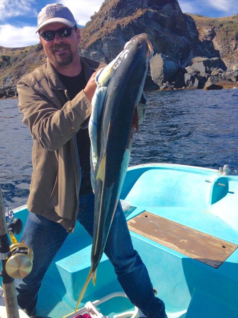 My son and his 40-pound tuna, caught off Catalina Island.