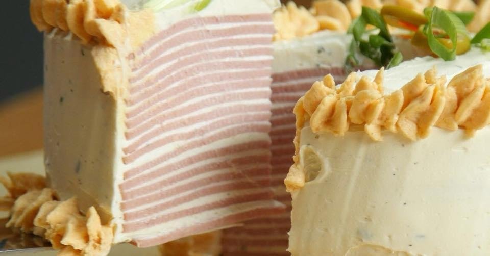 Bologna Cake
Ingredients:
For cake:
12 ounces good quality bologna, sliced
12 ounces room temperature cream cheese (one and one half blocks)
½ package dry ranch salad dressing mix
For cheddar cheese frosting:
8 oz cream