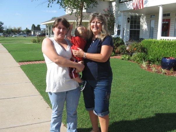 L to R: Jessie (Sue's daughter), Lleyton, (Sue's grandson), Sue (aka Cheryl Thompson)