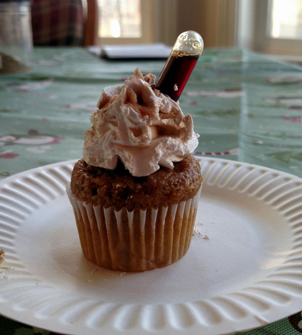 Kayla Farner this is a Cuban coffee mini cupcake you squirt the coffee syrup all over the top