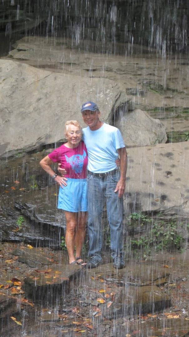 At Moore Cove Falls in Pisgah National Forest