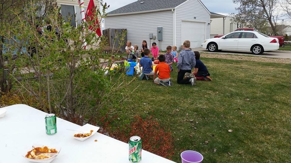 Fun birthday party with a fin family