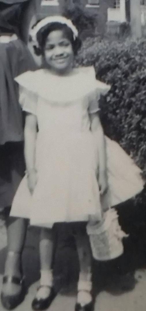 Me Easter of 59 . Thanks for the pretty blue dress Aunt Pet.