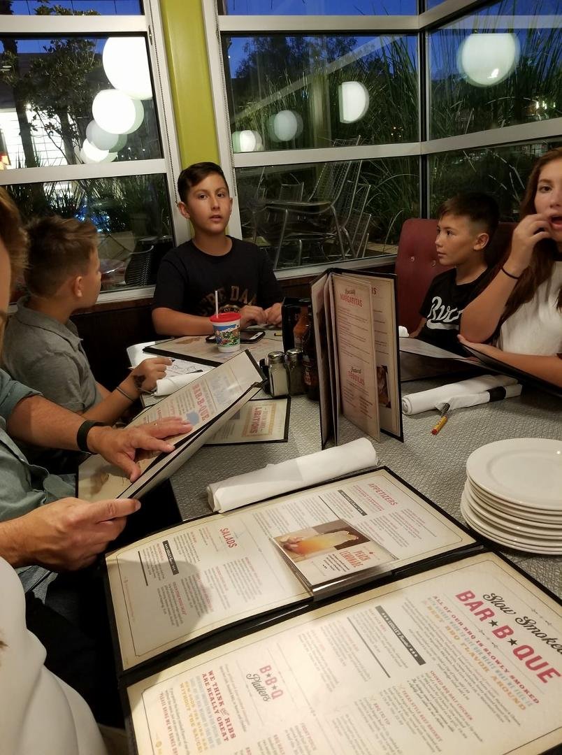 At " Lucille's for dinner.