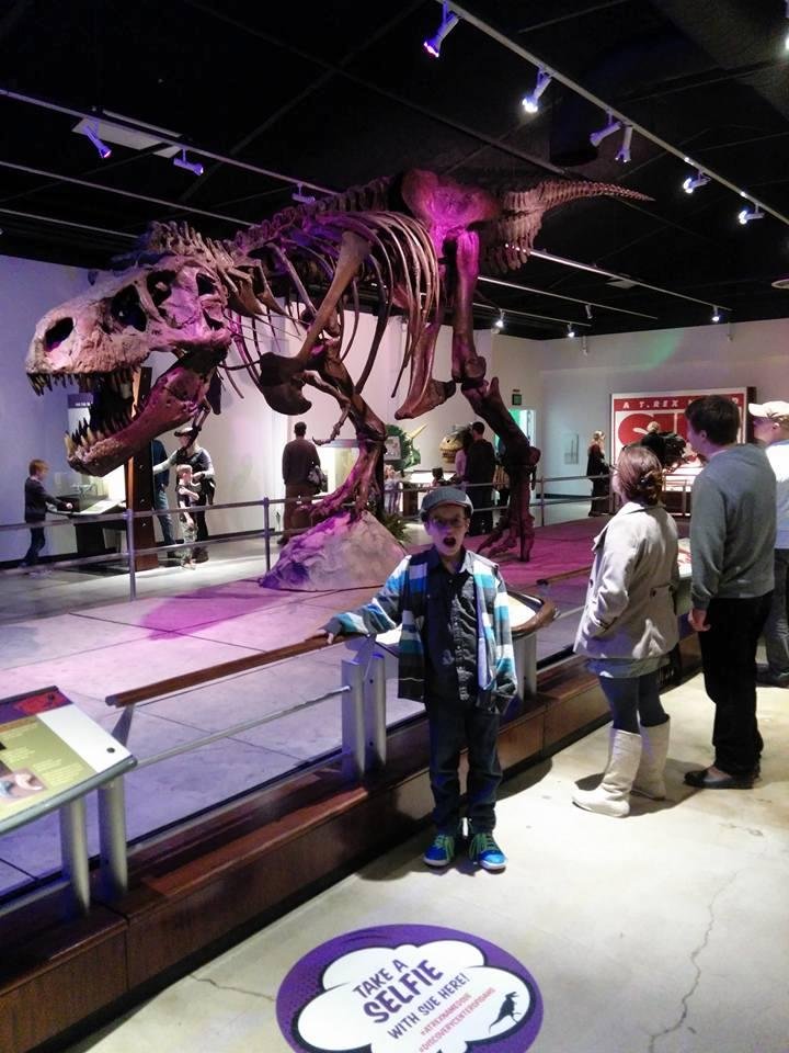 Took my grandkids to the Boise Discovery Center today. Here's Jack with Sue the T-Rex.
