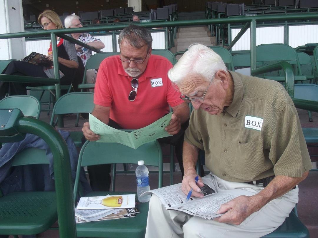 Robert and Pop going over the odds at Churchill Downs last September, but....I won.