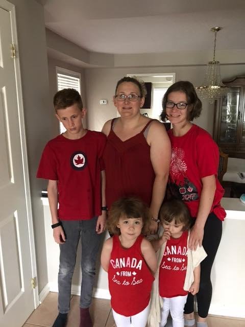 Internet down for the last 12 + hours,,😔 Four of the last seven grandchildren!! back row,,,Carter, Mom, Emily and front row Sarah and Leah!!!