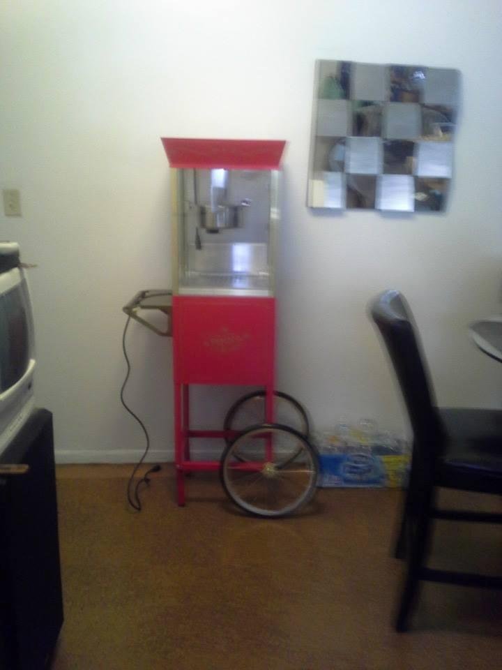Mobile popcorn machine for sale, $75.00. Call 646 522 1755