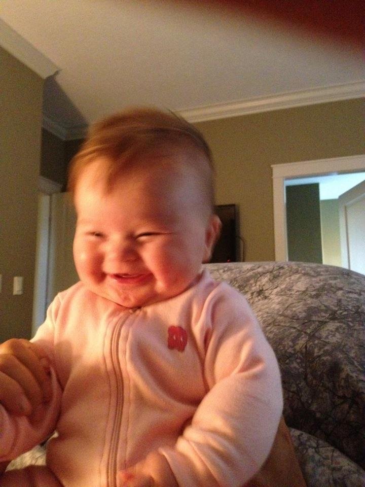 Daddy's little comedian.