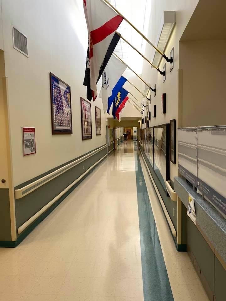 Flag displayed at Broward County Outpatient clinic for the veterans administration