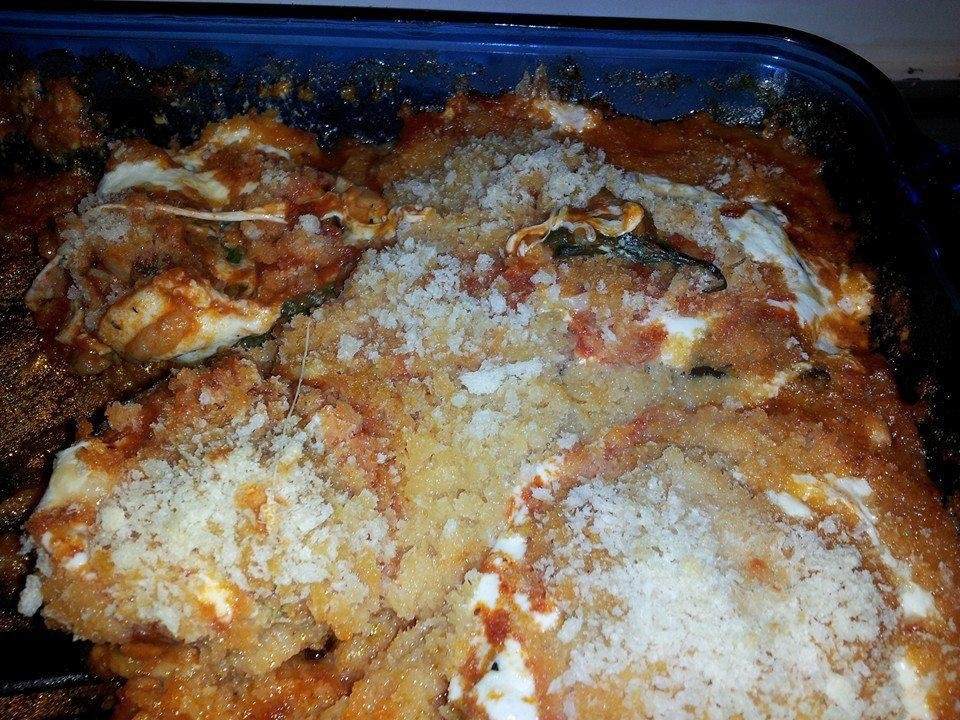 Delicious eggplant parmesan, made by the best husband ever!