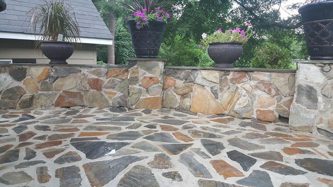 Hubby's most recent project! Corner patio. He's so talented!