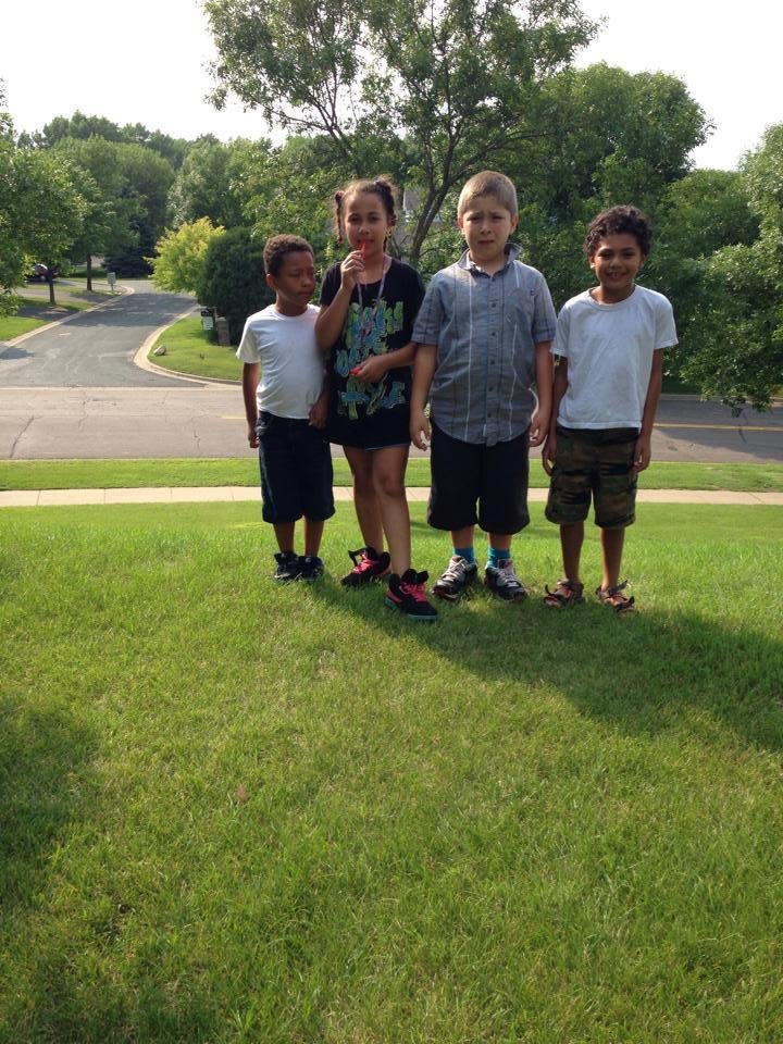 My great niece grandson and great nephews at aunt Cathy house