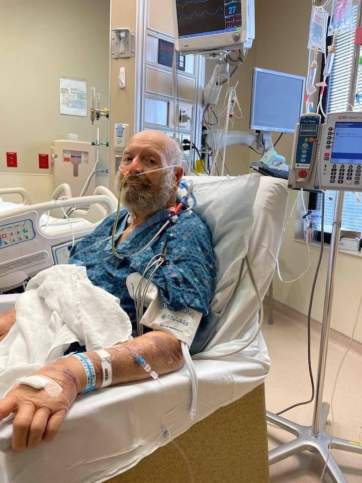 Got this guy sitting up today. He is still feeling terrible but at least he is up. Should have him running marathons in about 8 weeks. Ok, maybe not a marathon, maybe a nice stroll around the house.