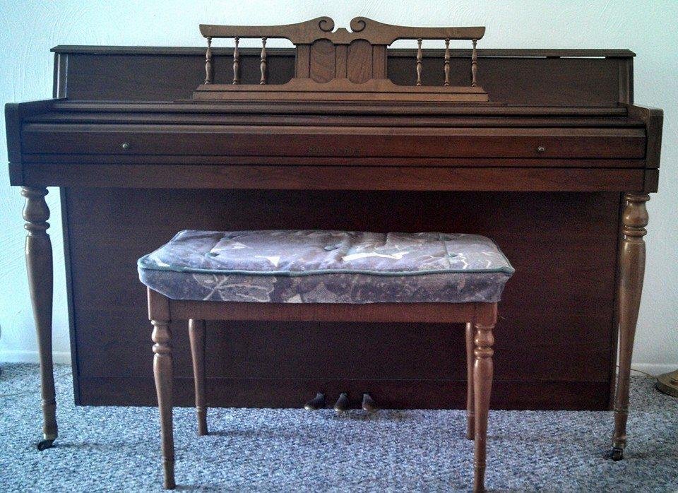 Used piano with piano bench -$500, from Phil & Betty Olson. Let me know if you are interested