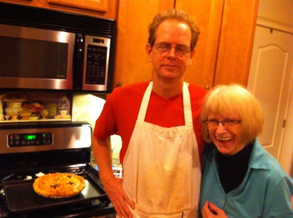 Making pies with my son, Todd & his wife, Tommi
