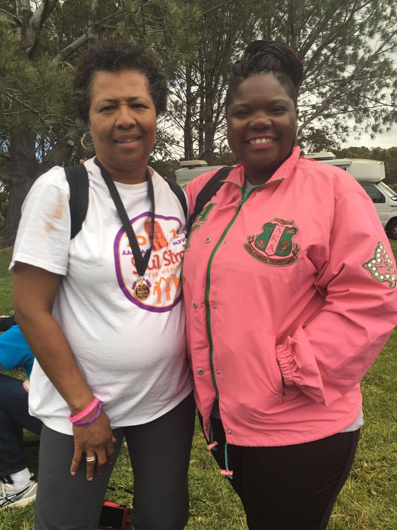 I WAS SURPRISED AND HAPPY TO KNOW THAT MY DAUGHTER, LYISHA AND MY HIGH SCHOOL GIRLFRIEND, EVA HARRISON-FREEMAN MET AT THE SOUL STROLL FOR HEALTH WALK THIS PAST SATURDAY, AT COYOTE POINT PARK, IN SAN MATEO.. THEY HAD A