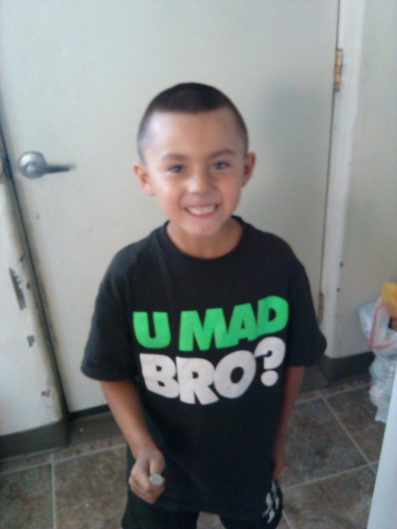 He didn't like that picture told grandma she should take a different picture.