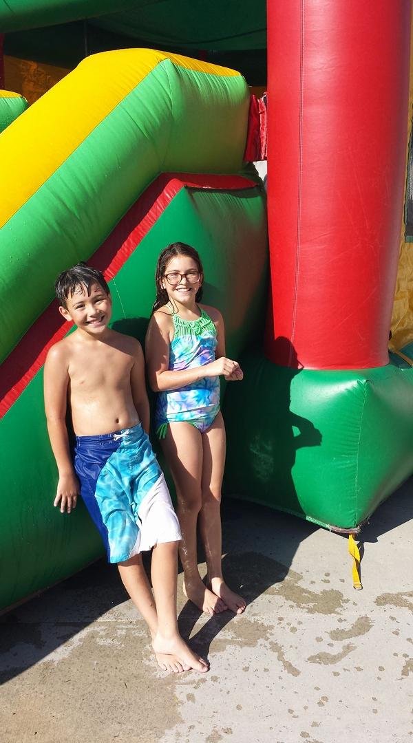 My grandson "AJ" and his friend.