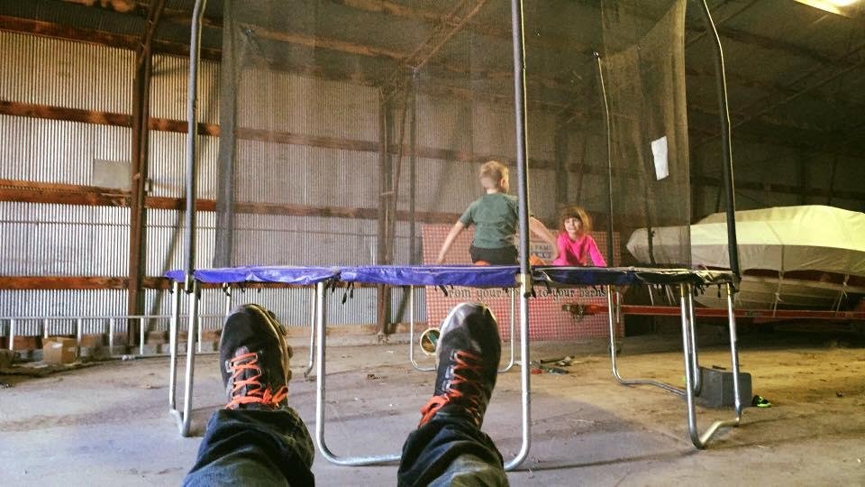 My view this evening could not ask for better time. However it may be time to move trampoline outside
