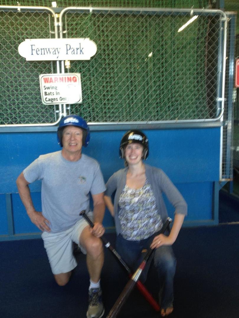 Enjoyed this weekend with Amanda, Ben & #2 grandson, Fynn. Here's part of the weekend's fun at the batting cages. Amanda's swing gets better each time we go!