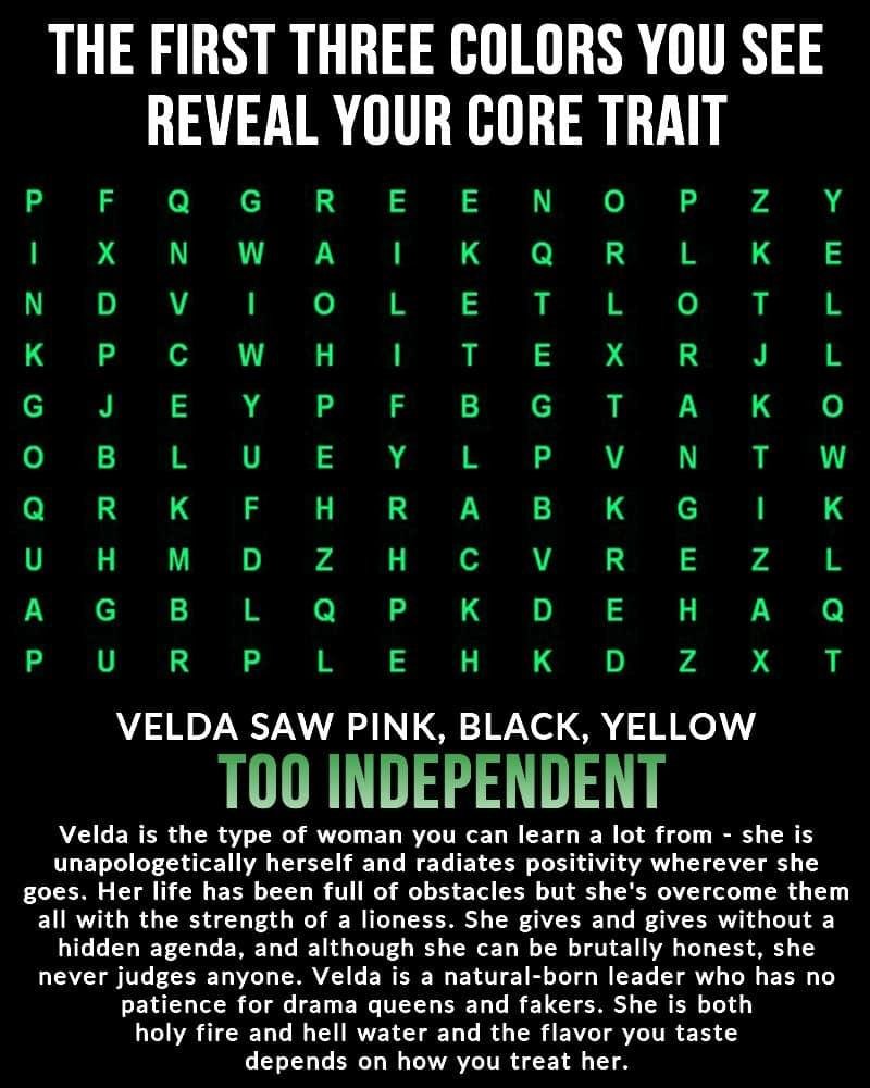 This is a fun test and the description of my character is mostly right