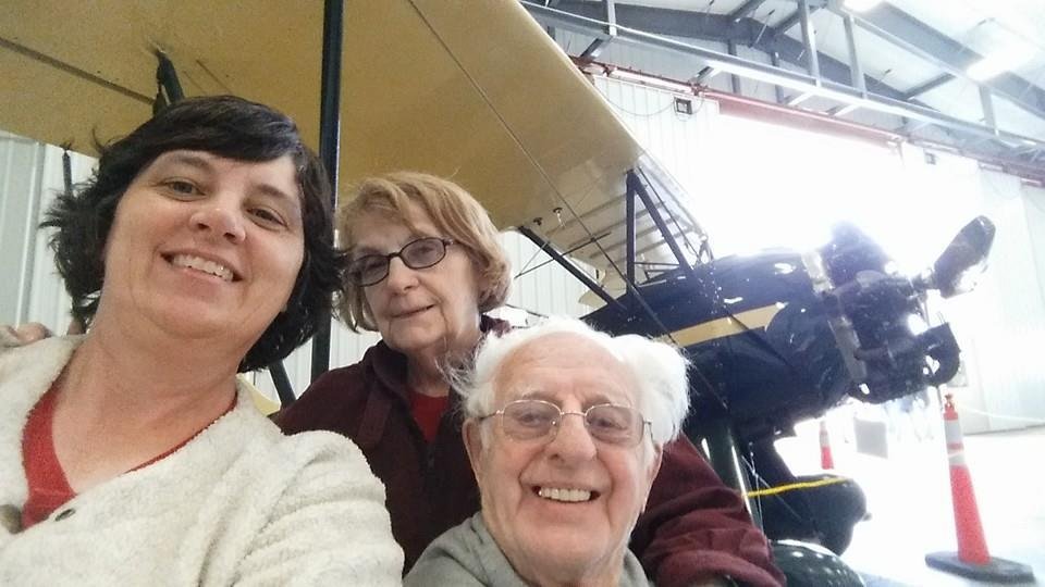 Mom dad and I taking a first selfie at the WWII airplane exhibit.