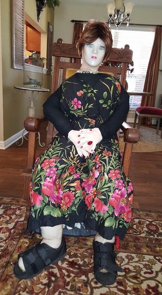 This is Lucy,I just made her.I will have her sitting up at the center and mostly on our front porch.