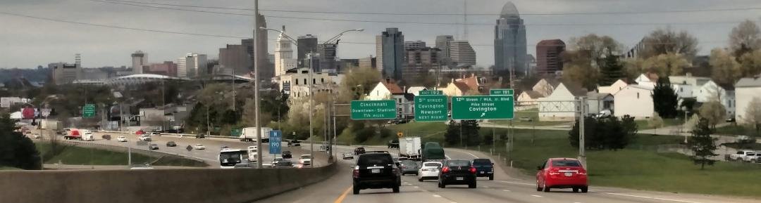 Driving into Cincinnati, working here the rest of the week.